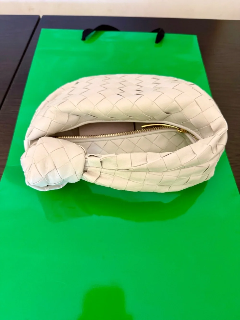 Bottega Veneta Mini Jodie in Limited Summer Color of Chalk Leather NEW w/TAGS
